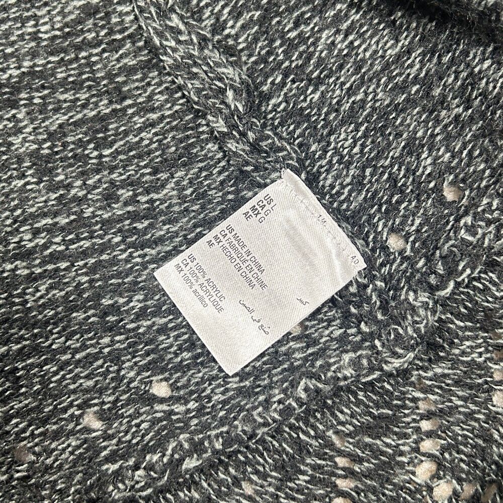 Karen Scott Cardigan Womens L Shawl Collar Open Front Knit Cozy Gray Cable Hem - Picture 5 of 9